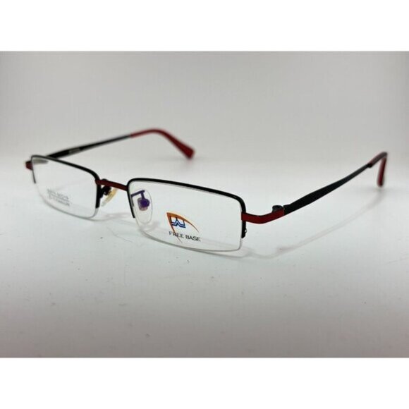 FREE BASE EYEWEAR - Red & Black 2015 50-19-135 Titanium Eyeglass Frames - Picture 1 of 7